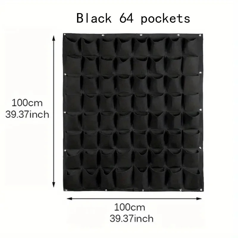 Felt bags suitable for plant planting, vertical wall hanging, balcony greening, flower growth and square multi-mouth felt bags