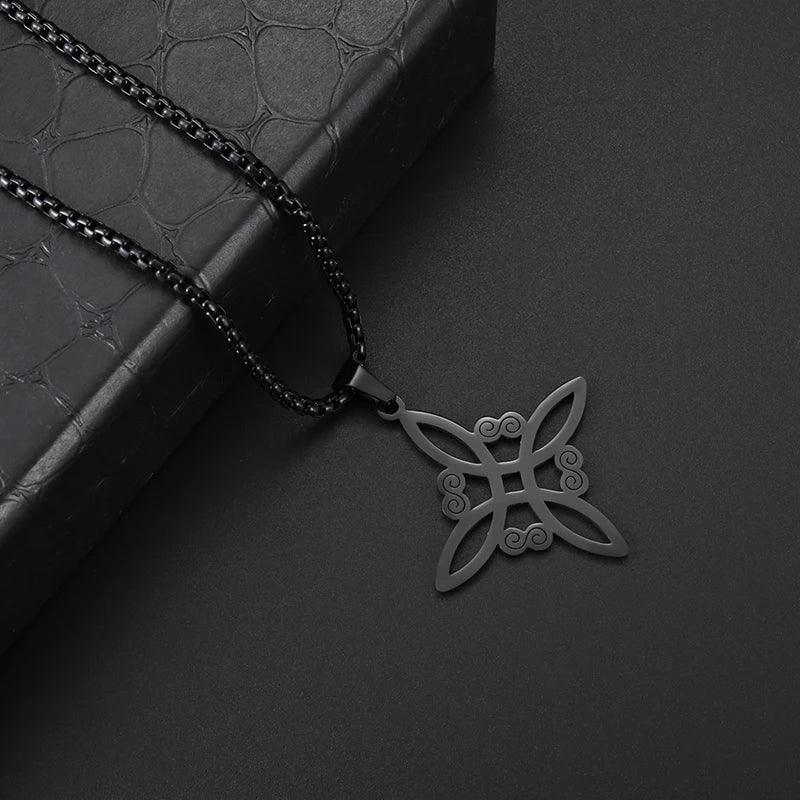 Trendy Witchcraft Witch Knot Necklace Celtic Irish Protection Knot Pendant Men Women Trending Amulets Jewelry Gifts