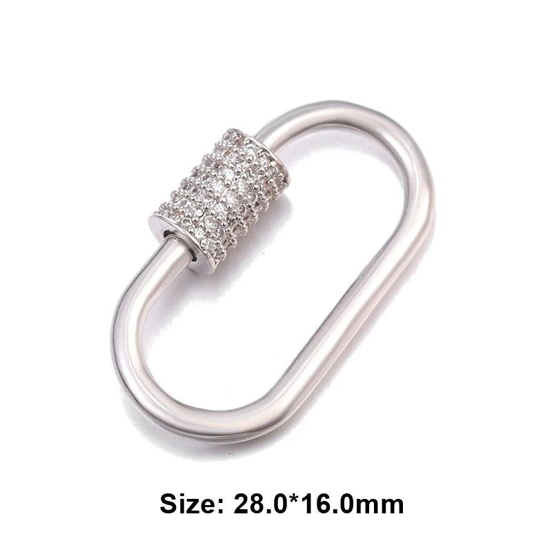 Juya Handmade 18K Real Gold Plated Decoration Screw Locks Carabiner Clasps Accessories For DIY Needlework Pendant Jewelry Making