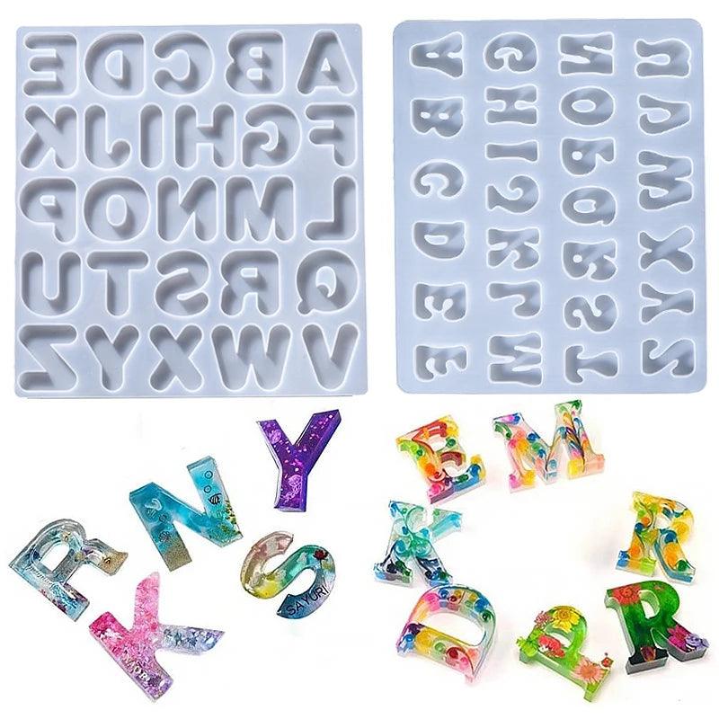 English Alphabet A-Z Epoxy Resin Silicone Mold Letter Number Keychain Earring Pendant DIY Crafts Casting Tool Resin Mould