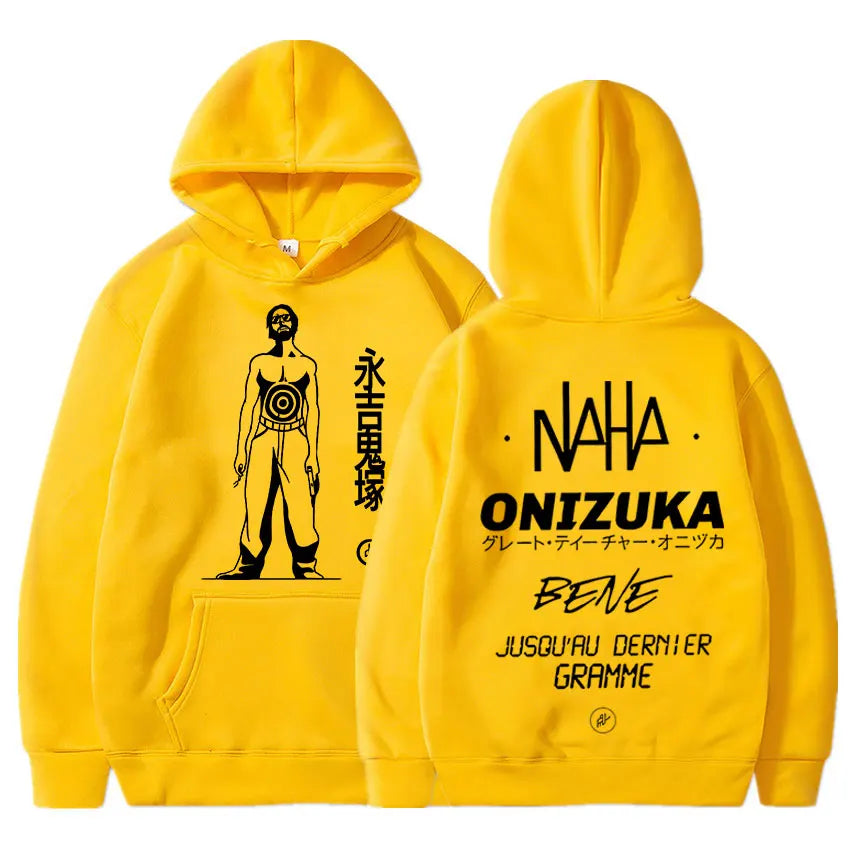 French Rap Band Le Monde Chico Album PNL Onizuka Print Hoodie Oversize Hoodies Streetwears Casual Hip Hop Hooded Sweatshirts