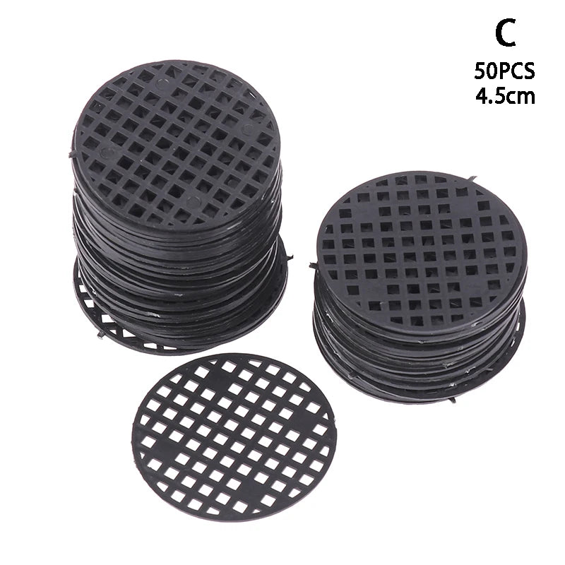 50Pcs Bottom Grid Mat Multi-function Flowerpot Mesh Pad Hole Bonsai Basin Bottom Breathable Gasket Gardening Accessories