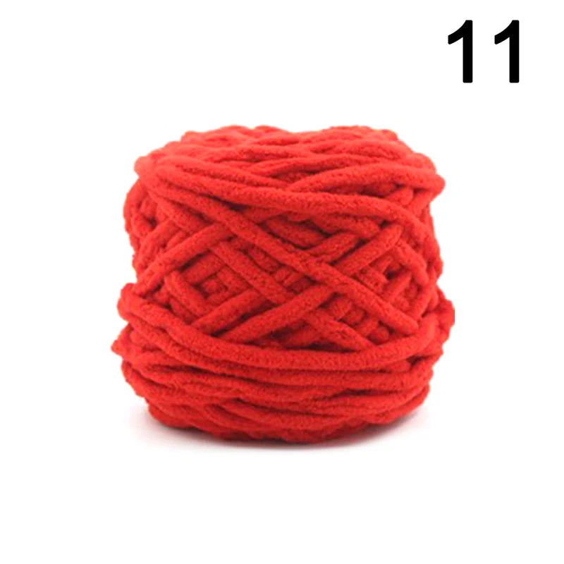 100g Chenille Knitting Chunky Yarn Soft Thick Ice Strip Line Hand Crochet Weaving Scarf Blanket Thread