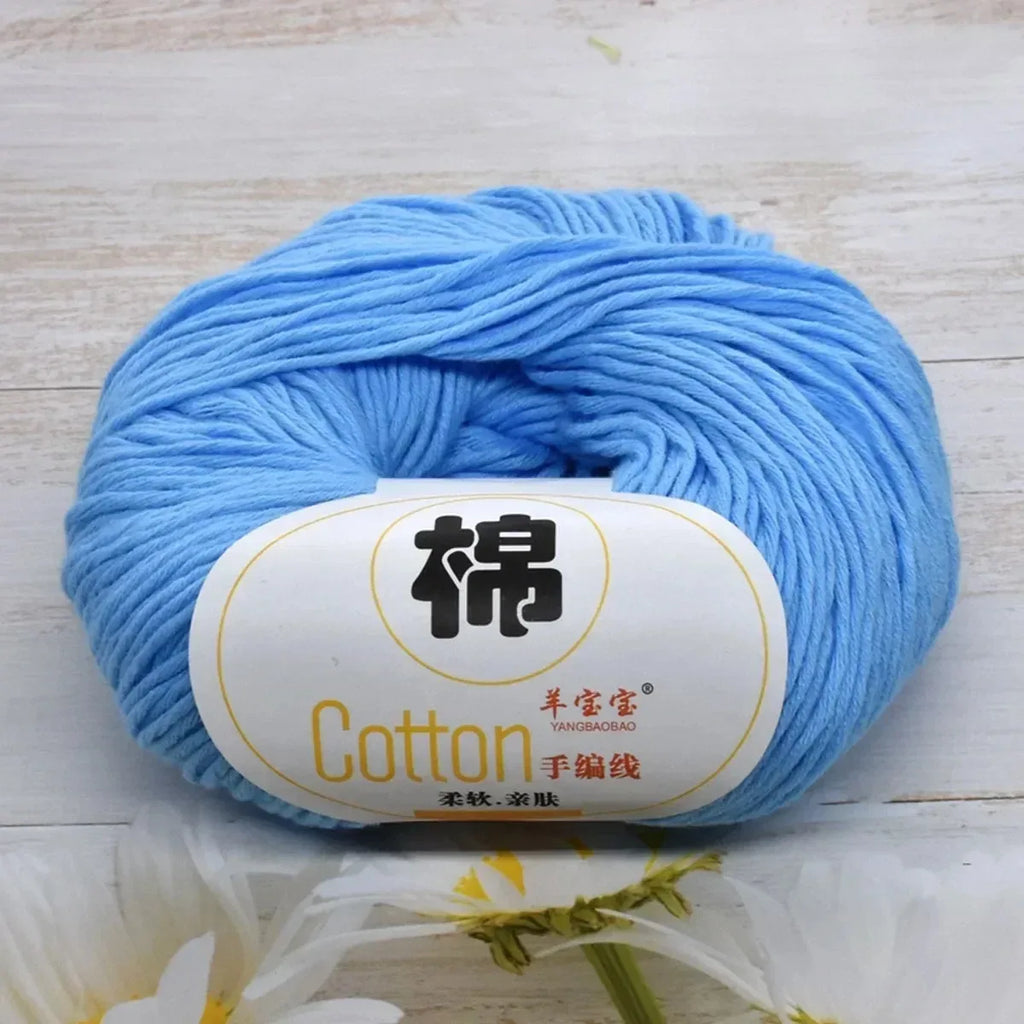 100 Percent Cotton Soft Combed Hand Knitting Crochet Yarn Natural Pure Color Thread 50g 125m
