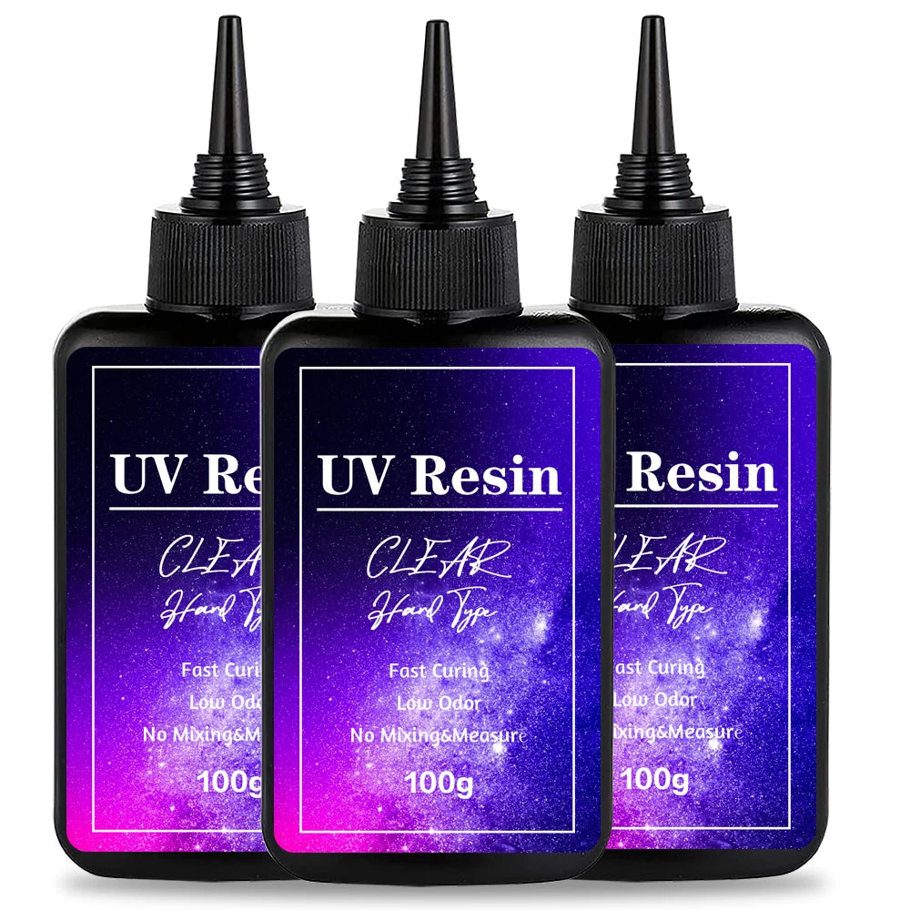 100g Crystal clear hard UV resin upgraded formula UV fast curing resin for jewelry making process decoration hard transparent