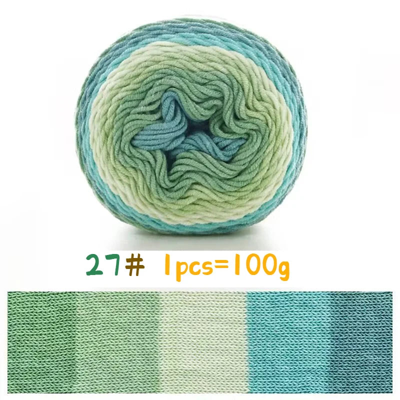Rainbow Colorful Cotton Yarn Ball For Handwoven Projects