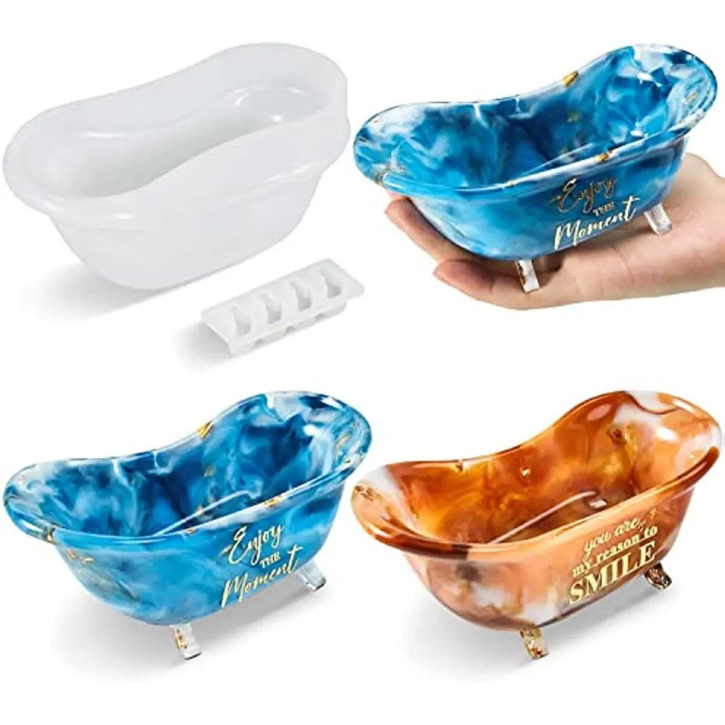 DIY Crystal Epoxy Resin Mold Bathtub Soap Box Storage Box Tray Mirror Silicone Mold