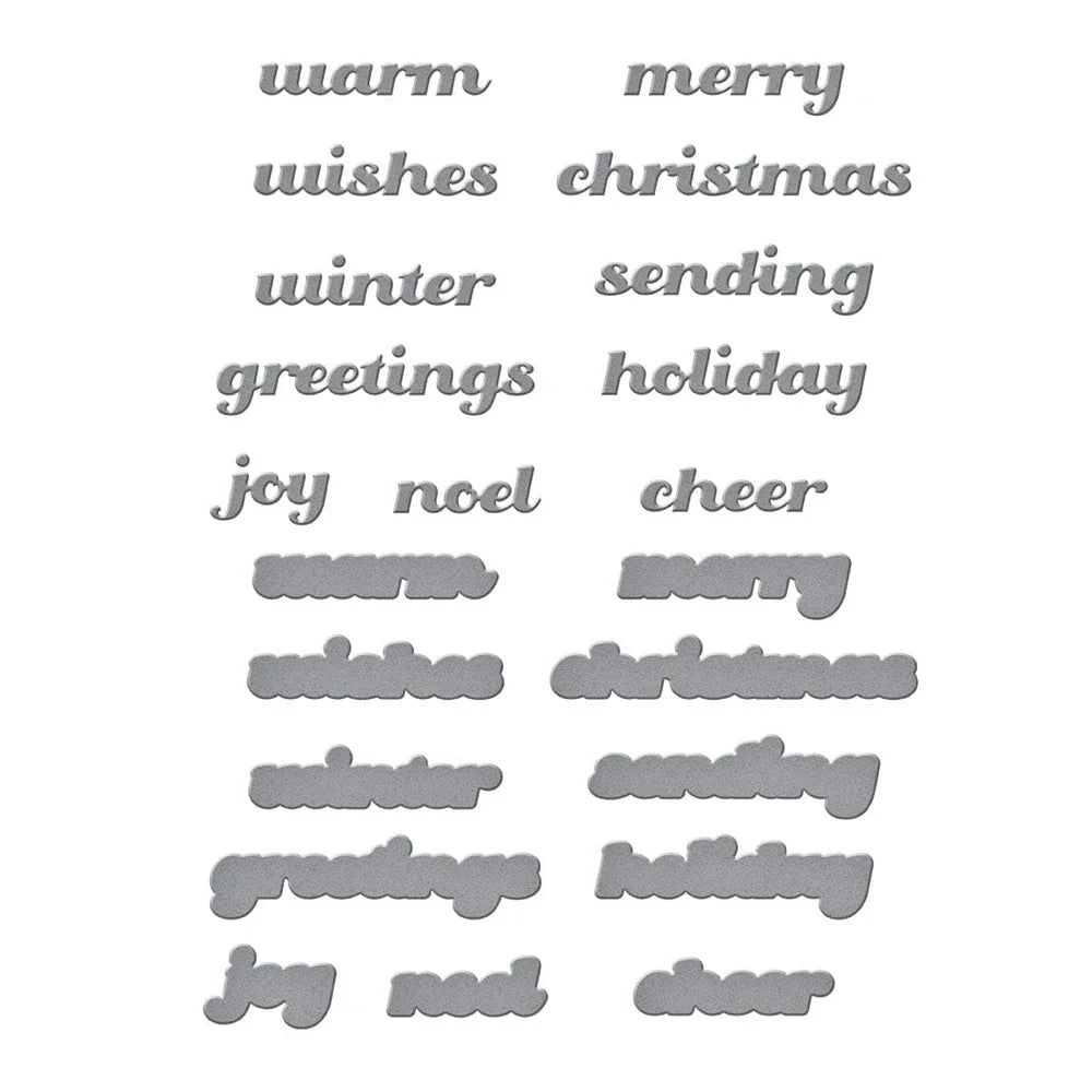 Christmas Holidays Collection Metal Cutting Dies Embossing Diecut for DIY Card Making Scrapbooking Photo Album Crafting Decor