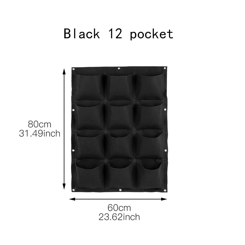 Felt bags suitable for plant planting, vertical wall hanging, balcony greening, flower growth and square multi-mouth felt bags