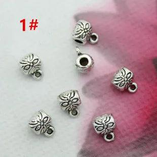 30Pcs Antique Tibetan Silver Connector Bail Tube Beads Spacer Bead Hanger For Jewelry Making Fit European Charm Bracelet Pendant