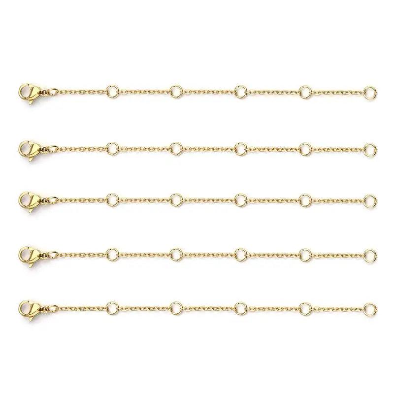 5pcs Stainless Steel Extension Extended Tail Chain Lobster Clasps Connector 3-10cmDIY Jewelry Making Findings Bracelet Necklaces