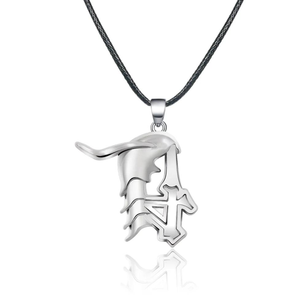 Anime Bleach Quincy Ishida Uryuu Necklace Cosplay Alloy Choker Chain Ginrei Gojiaku Amulet Pendant Necklace Jewelry Accessories