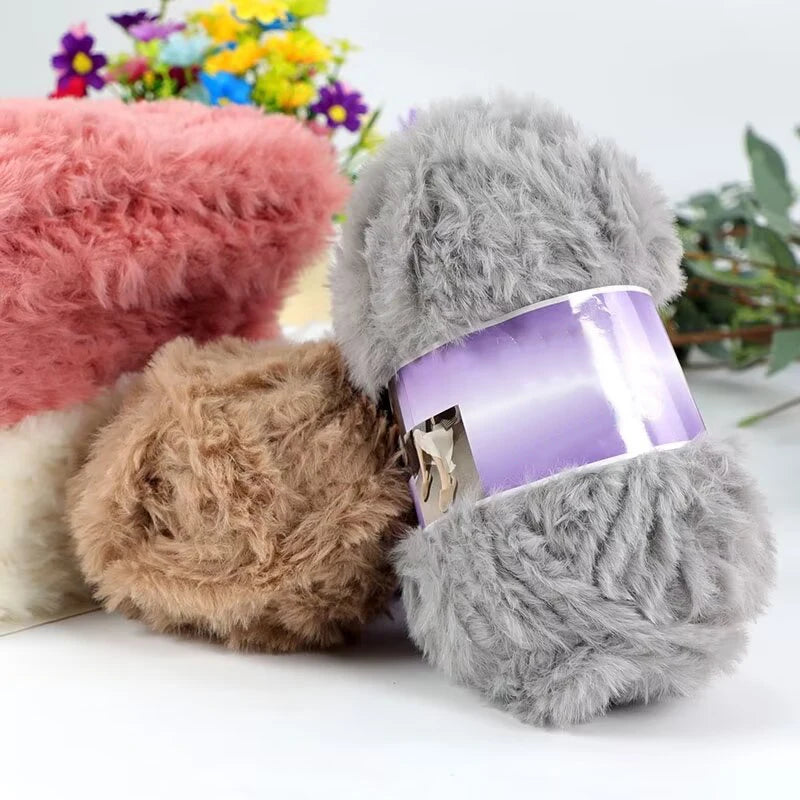 Imitation Fur Yarn 200g Knitting Warm Slippers Hats