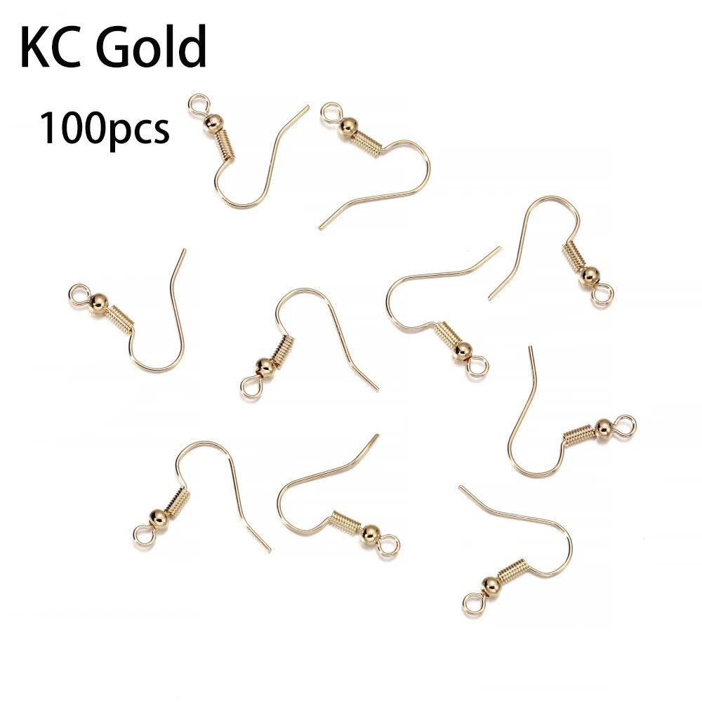 20-100pcs French Earrings Clasps Hooks Fittings DIY Jewelry Making Iron Hook Earwire Earring Findings Supplies