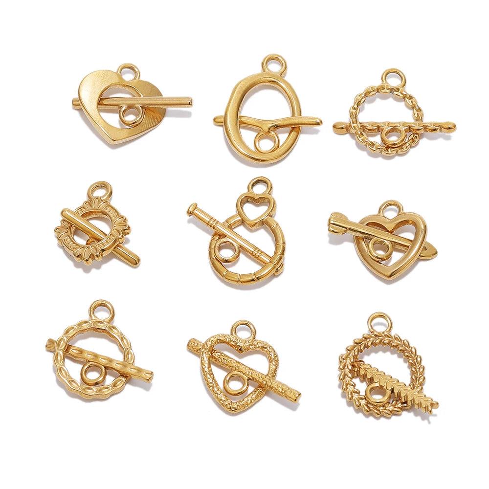 4 Sets Stainless Steel Gold Toggle OT Clasps for DIY Jewelry Making Necklaces Connectors Fasteners Bracelets Hooks Supplies