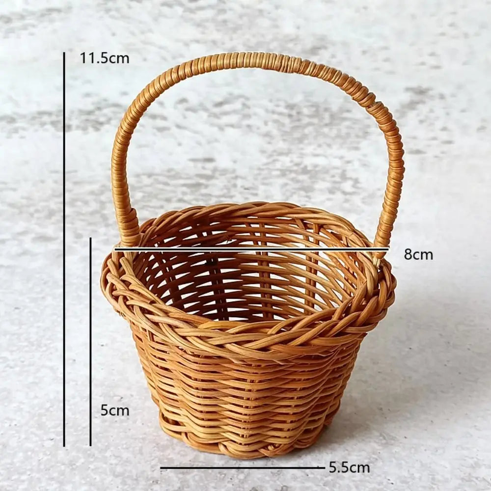 Creative  Small Flower Storage Basket Beautiful Hand Made Storage Baskets Wicker Flower Basket Shopping Storage Hamper Basket