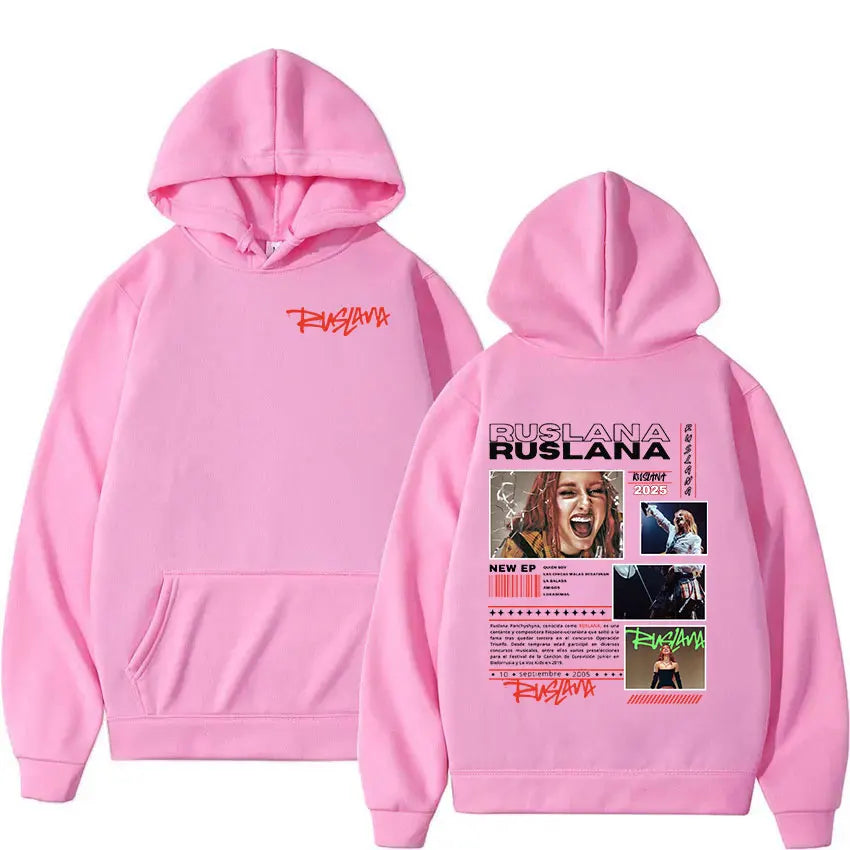 RUSLANA Tour 2025 Album Print Hoodie Men Women Vintage Long Sleeve Fashion Sweatshirt Hip Hop Loose Pullover Hoodies Streetwear