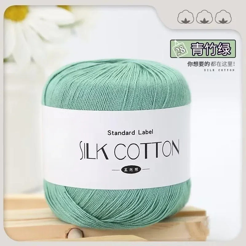Silk Lace Cotton Milk Crochet Yarn 50g Soft Knitting Thread for Baby Hand Knitting Supplies