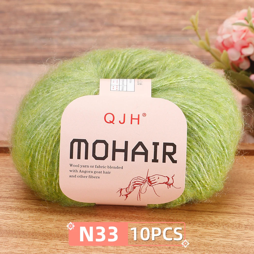 Soft Mohair Crochet Yarn Set 10 Pcs For DIY Knitting