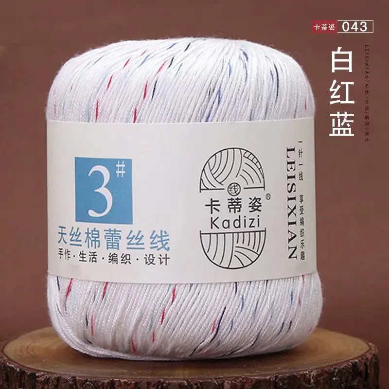 100 Percent Mercerized Cotton Lace Yarn for Hand Knitting and Crochet Arts Crafts
