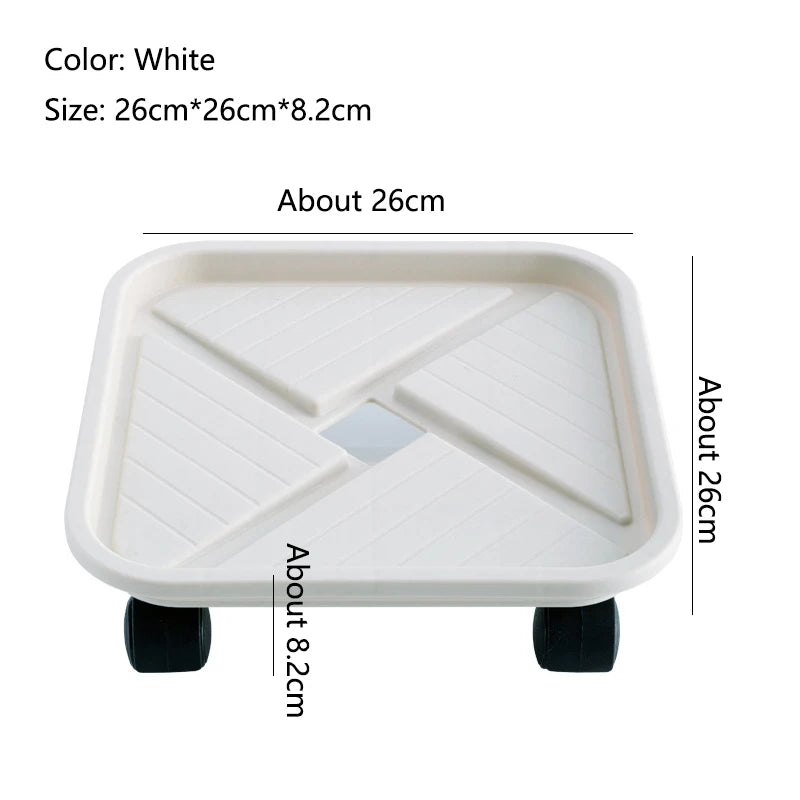 Rotating Movable Pot Trays With Wheels Heavy Duty Rolled Plant Rack Square Indoor Support for Storage Balcony Gardening Supplies