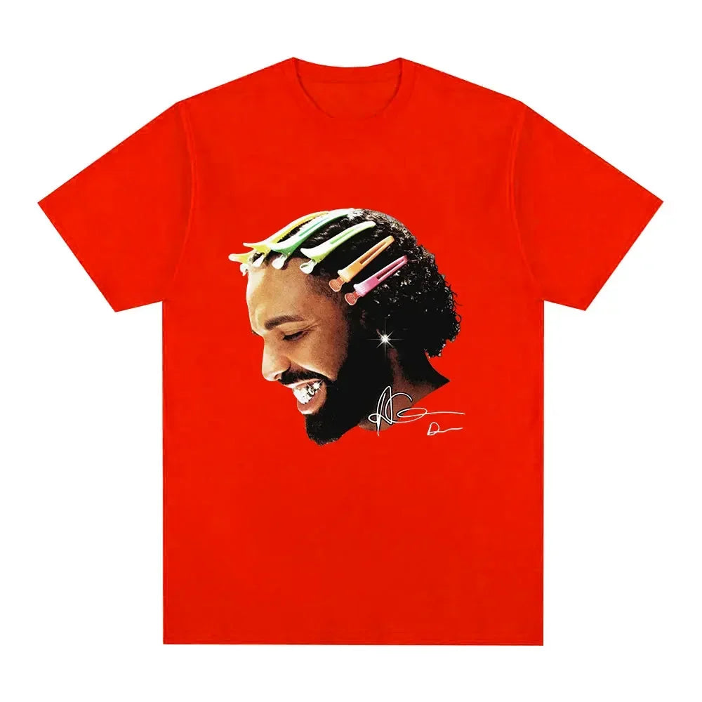 Rapper Drake Dog Pattern Women's Hip Hop Fashion T-Shirt Casual Plus Size Streetwear