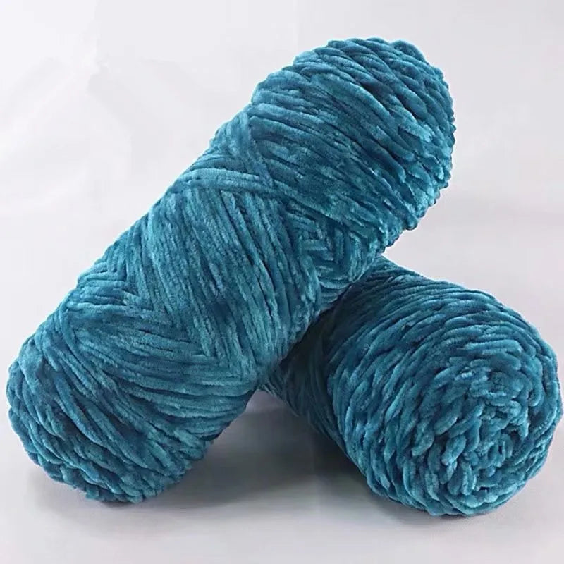 DIY Soft Chenille Yarn for Knitting and Crochet 100g 130M Polyester Velvet Amigurumi Dolphin Baby Plush
