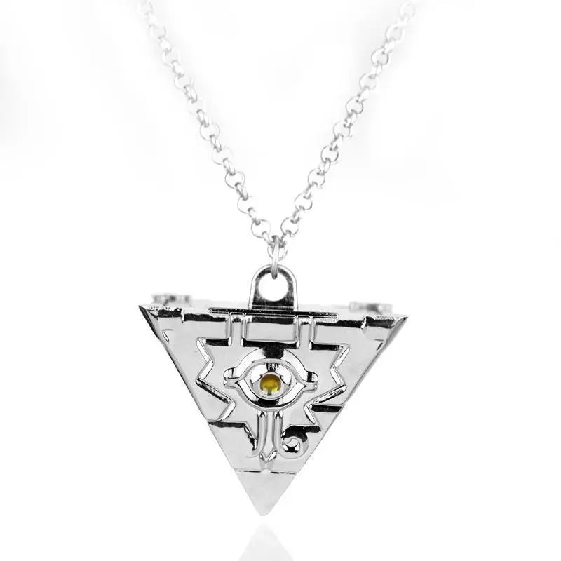 Yu-Gi-Oh! animation peripheral pyramid building block necklace creative personality cool keychain pendant pendant sweater chain