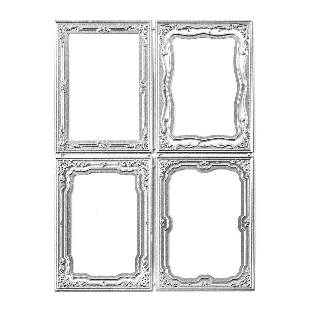 InLoveArts 4Pcs Craft Rectangle Frame Metal Cutting Dies New Arrivals 2023 Steampunk Scrapbooking Paper Stencil For Scrapbook