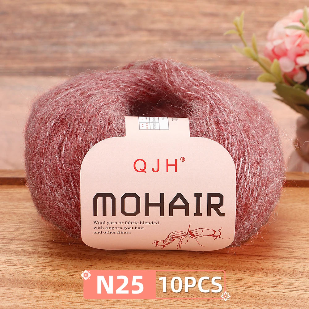 Soft Mohair Crochet Yarn Set 10 Pcs For DIY Knitting