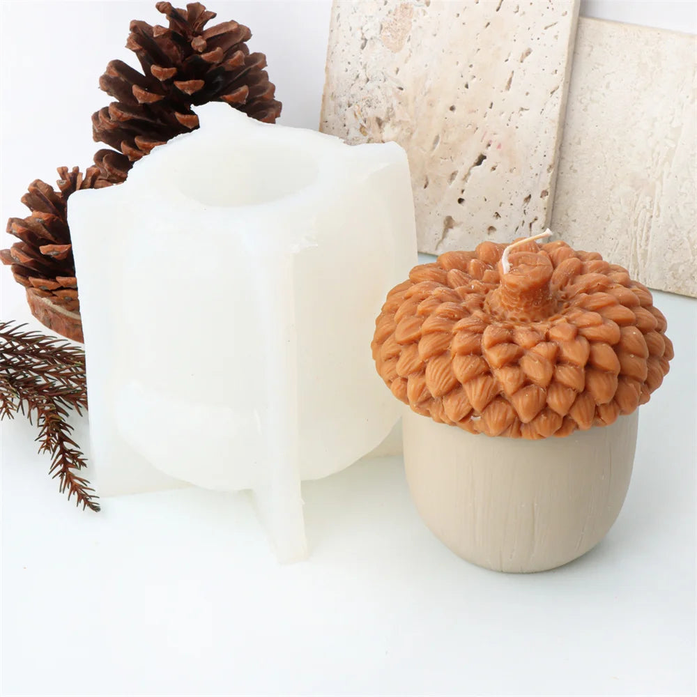 Big Acorn 3D Silicone Candle Mold Oak Nut Scented Wax Beeswax Mould for Fondant Plaster Chocolate Candy Sugar Resin Craft