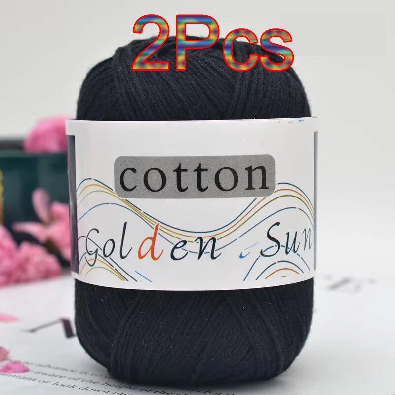 100% Cotton Yarn for Hand Knitting Soft Crochet Yarn Pack of 2 for Sweaters Blankets Hats Amigurumi Dolls and Bags