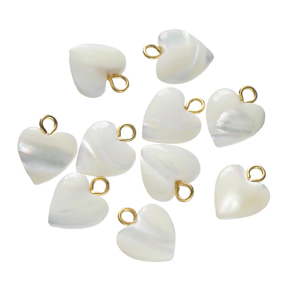 5pcs/Lot Natural Shells Pendants Heart Shape Charms Pendant for Necklace Earrings Keychain Charm DIY Jewelry Making Supplies