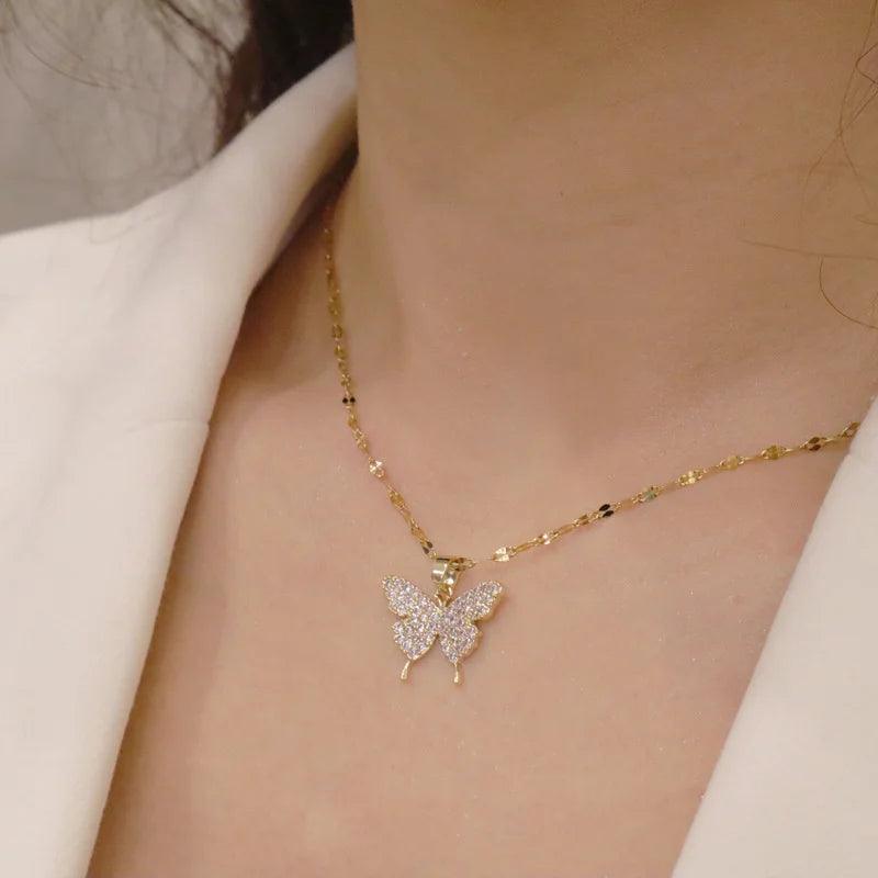 New Wine Red Cherry Gold Colour Pendant Necklace For Women Personality Fashion Necklace Wedding Jewelry Birthday Gifts