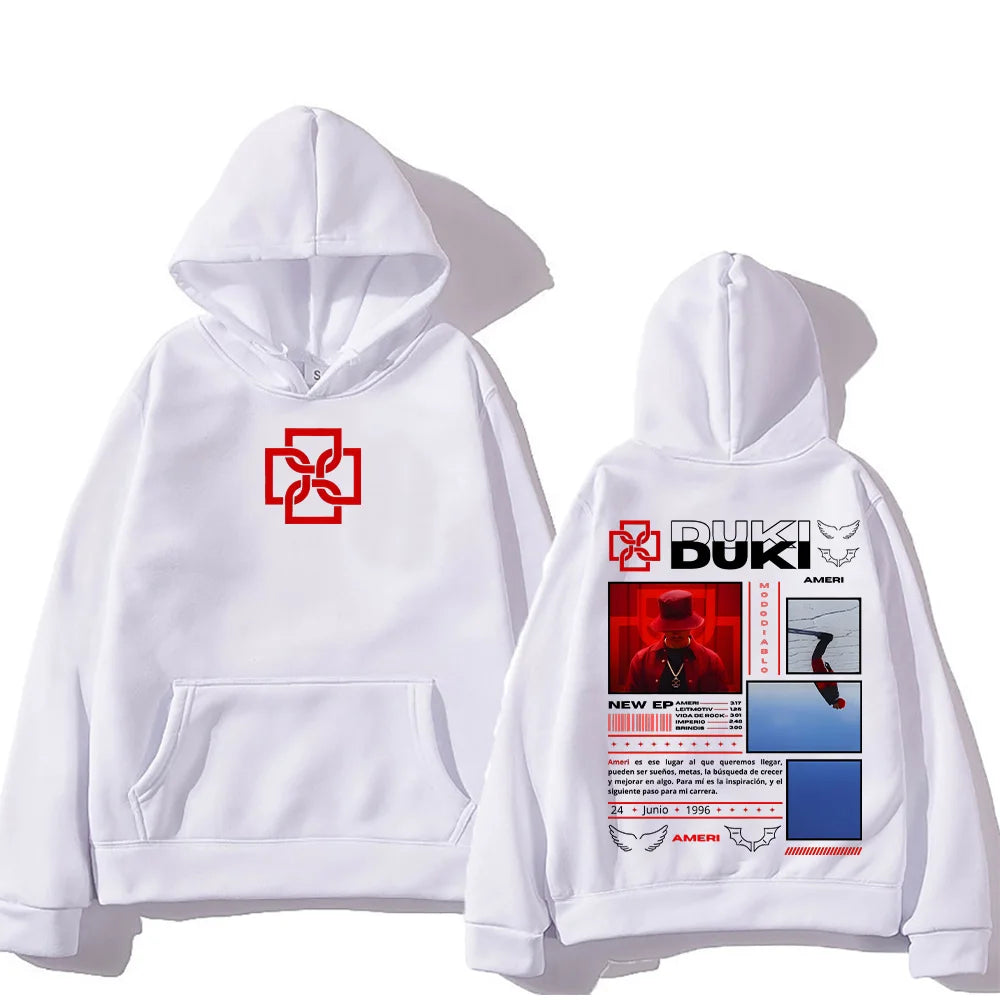 Rapper Duki Ameri Hoodies Men's Women Clothing Fashion Hip Hop Oversized Hooded Sweatshirts Unisex Casual Long Sleeve Pullovers