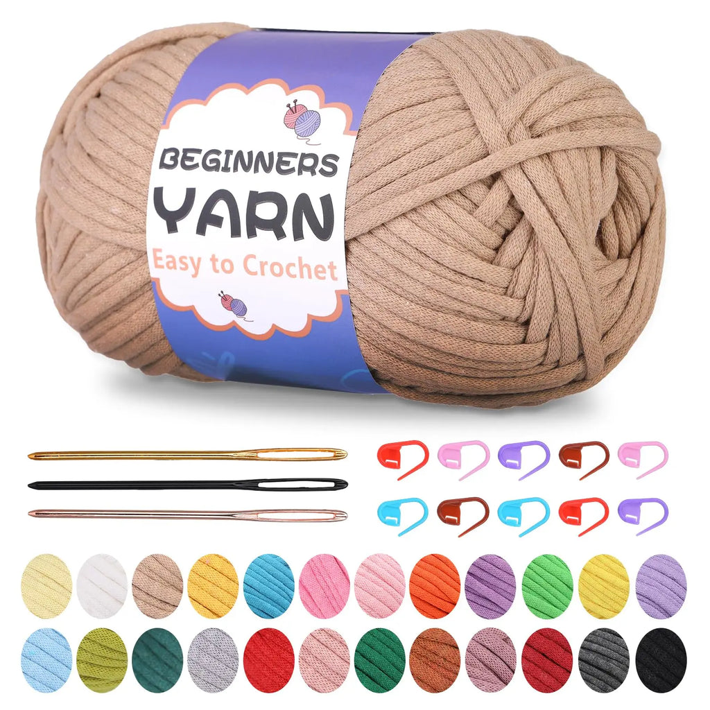 Fenrry 200g Crochet Yarn for Beginners with Stitch Markers