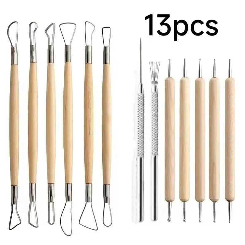 61ps Pottery Clay Sculpting Tools Kit Ceramic Wax Clays Carving Tools for Art Craft Pottery Sculpting Modeling Tool Set