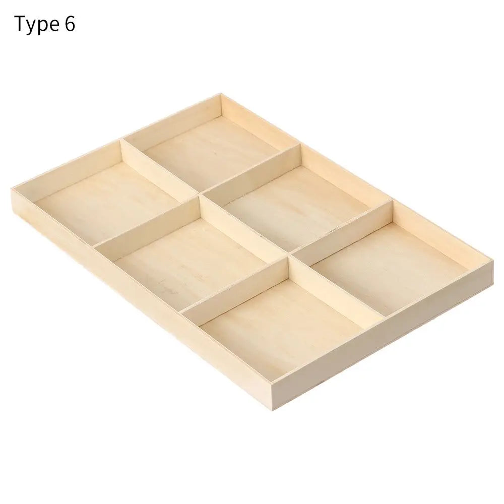 Wooden Multi Grid Storage Box Flowerpot Wood Tray Desktop Organizer Cosmetic Tool Storage Bonsai Holder Plant Pot Divided Drawer