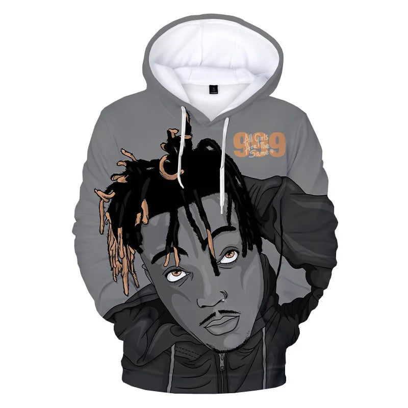 Juice WRLD Hoodies Men Women Hooded Sweatshirts Fashion Hip Hop Casual Pullovers Autumn Boys Girls Black Streetwear Juicewrld