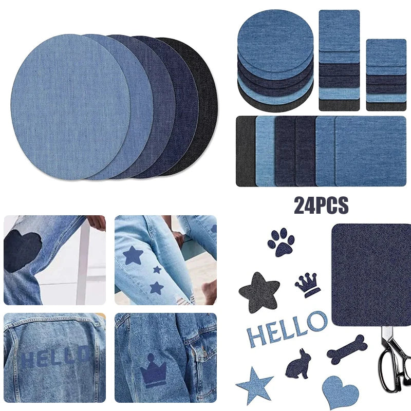 Denim Cut-Outs Rectangular Oval Adhesive Backed Patches Cloth Patch Bag Elbow Trousers Knee Patch Holes Clothing Accessories