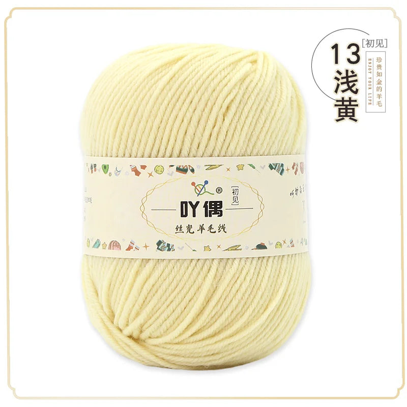 100 Percent Wool Yarn 50g Worsted Weight Soft Warm Crochet