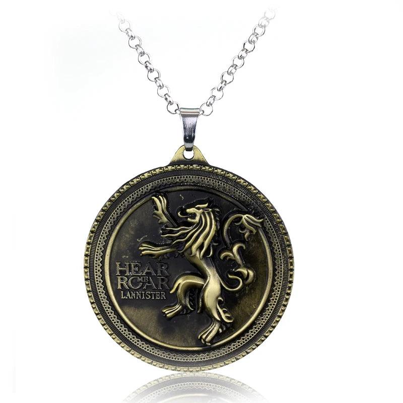 Fire and Blood House Targaryen Dragon Necklace A Song of Ice and Fire Metal Pendant Necklace for Women Men Fans Choker Jewelry