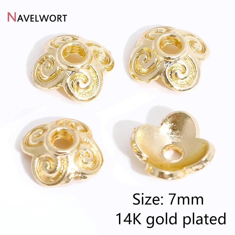 14K/18K Gold Plated Brass Bead Caps,Caps For Beads,Flower Bead Caps For Jewelry Making,Caps For Bracelet,Accessories For Jewelry