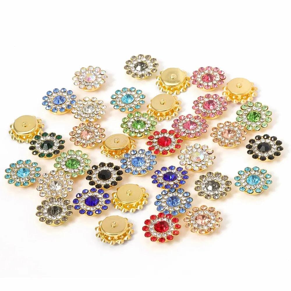 50pcs Claw Sun Flower Rhinestone Flatback Sewing Beads For Jewelry Making DIY Accessories