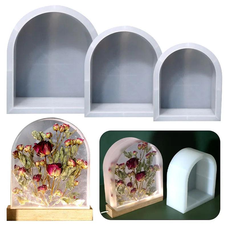 DIY Crystal Epoxy Resin Mold Large Arch Pendant Table Lamp Silicone Mold