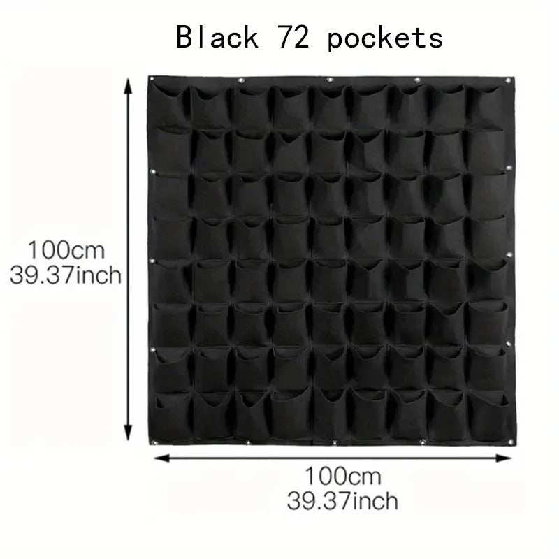 Felt bags suitable for plant planting, vertical wall hanging, balcony greening, flower growth and square multi-mouth felt bags