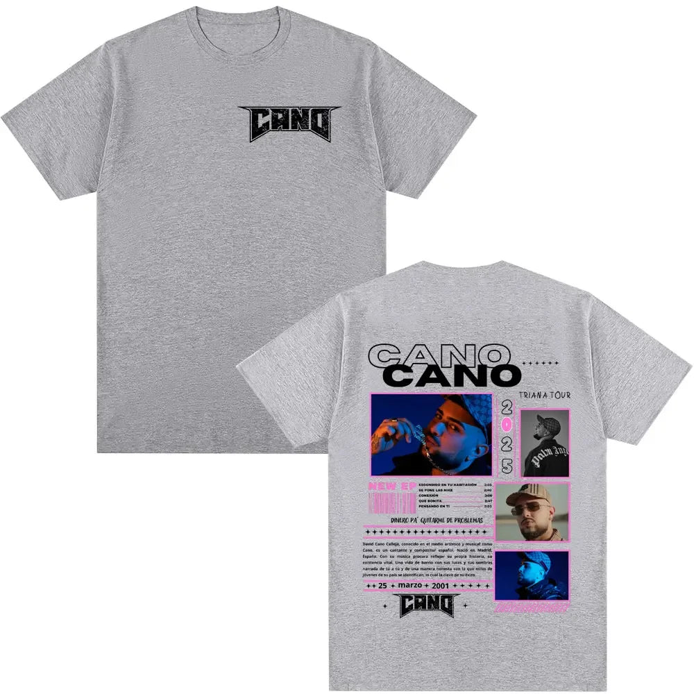 Rapper Cano Triana Tour Merchandise T Shirts for Men and Women Casual Hip Hop Short Sleeve Fashion Tee