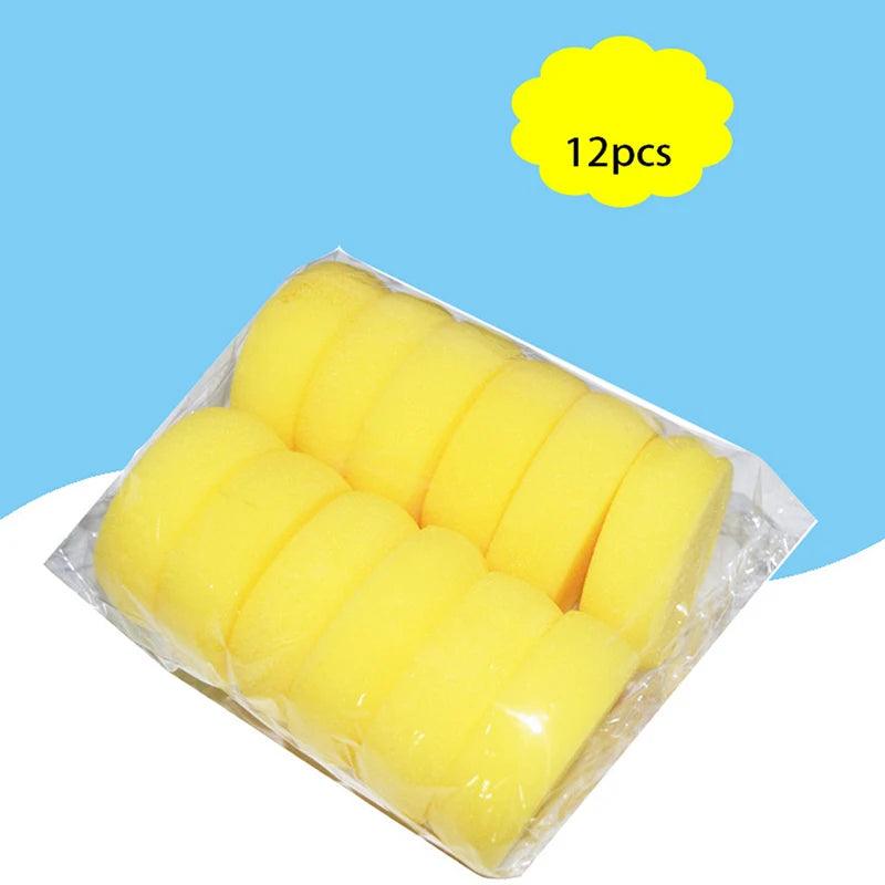 New 12Pcs/lot Round Shape Ceramic Foam Children's Drawing  Water Absorbing Sponge Sculpture Pottery Tools Accessories