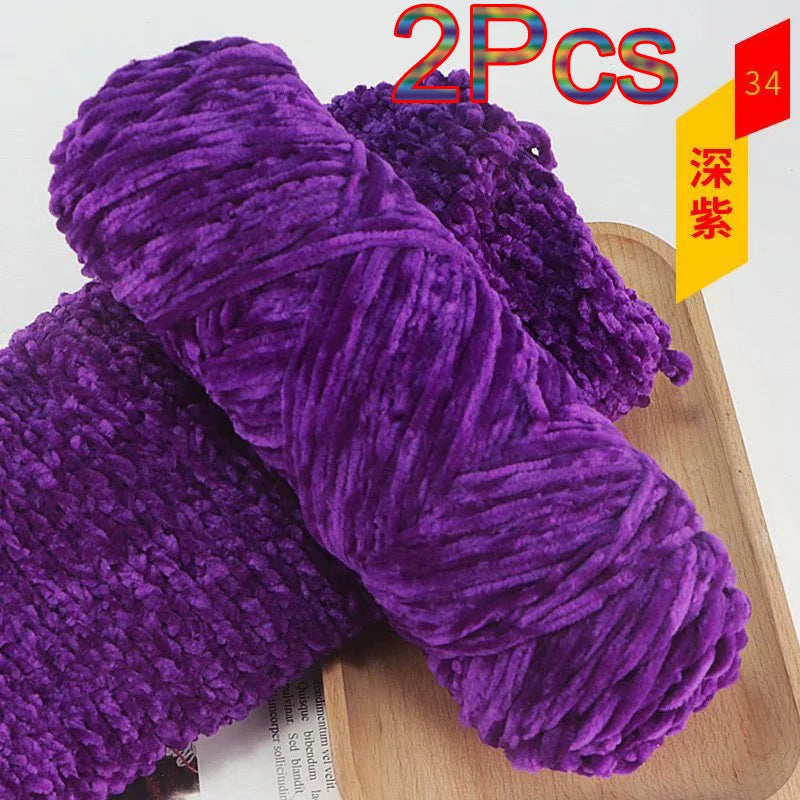 Chenille Velvet Yarn 100 Percent Polyester Amigurumi