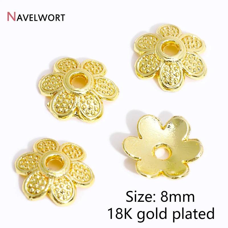14K/18K Gold Plated Brass Bead Caps,Caps For Beads,Flower Bead Caps For Jewelry Making,Caps For Bracelet,Accessories For Jewelry